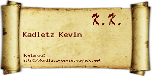 Kadletz Kevin névjegykártya