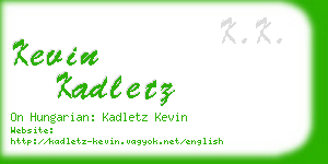 kevin kadletz business card